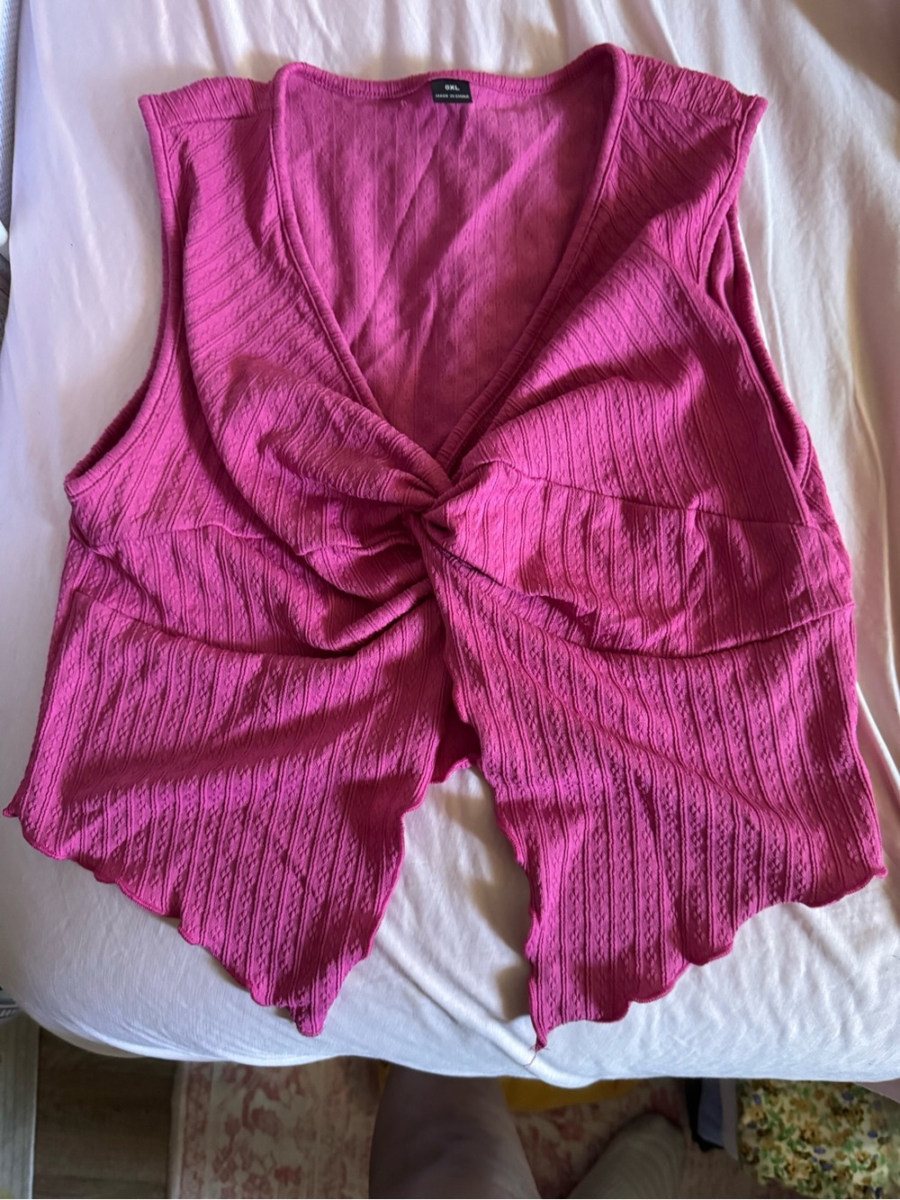 Express Magenta Twist-Front Sleeveless Tank